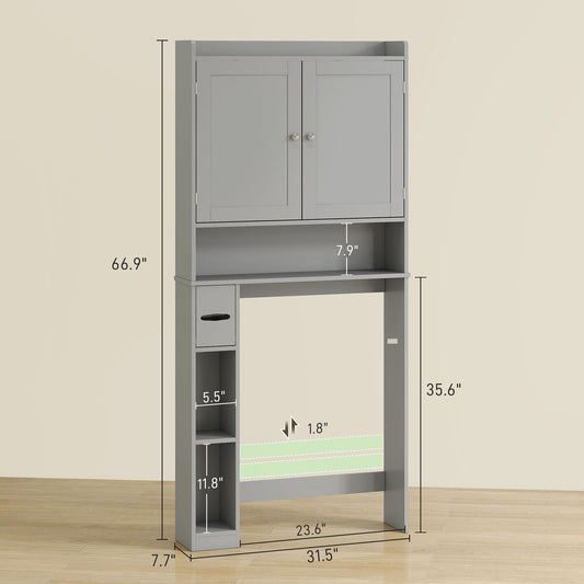 Modern Over The Toilet Storage Cabinet With 2 Doors - Patrian Supply Co.