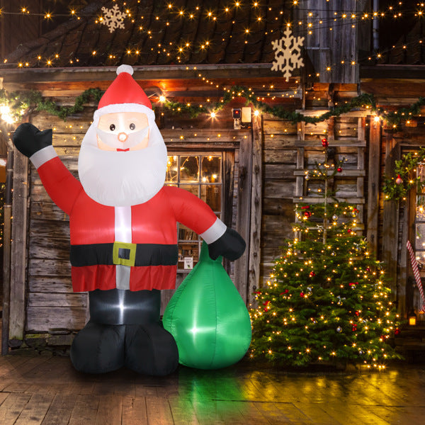 6ft Gift Santa Claus 4 LED Lights Christmas Inflatable Decoration - Patrian Supply Co.