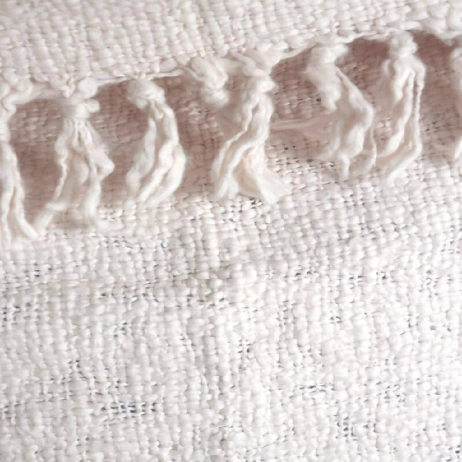 Textured Oxford Throw Blanket Cream - Patrian Supply Co.