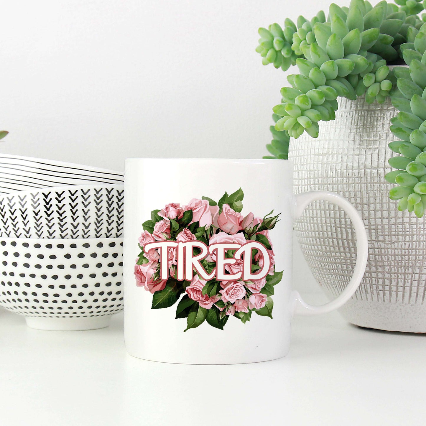 Tired Flowery Language Mug