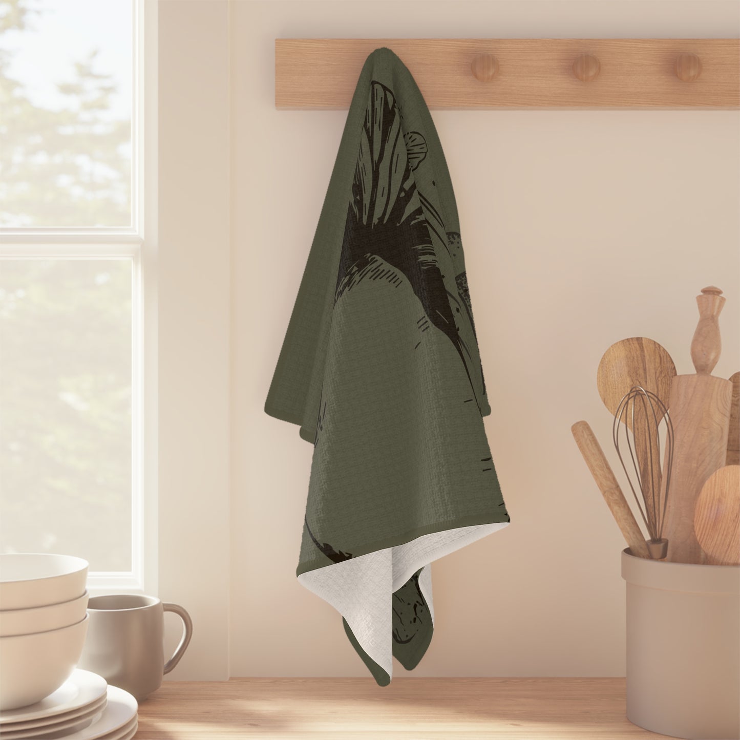 Mushroom Art Microfiber Tea Towel