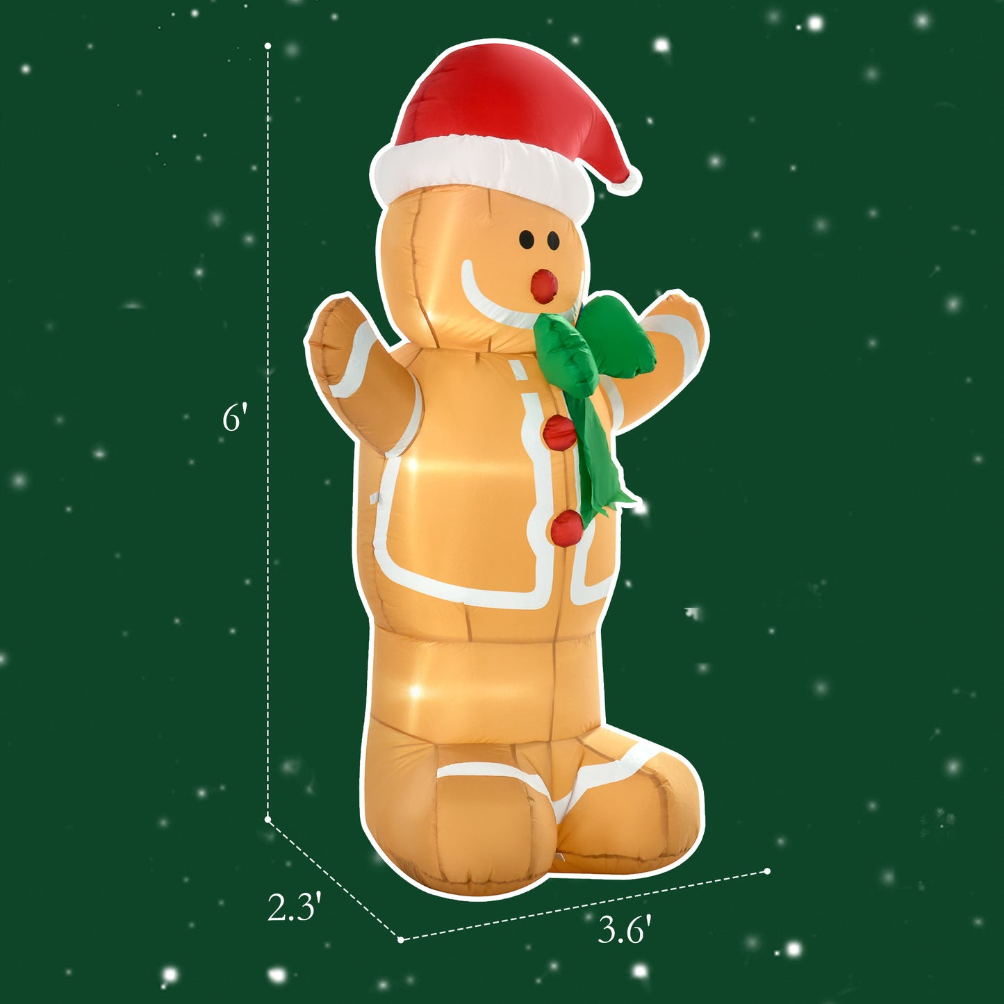 6ft Christmas Inflatable Gingerbread Man - Patrian Supply Co.