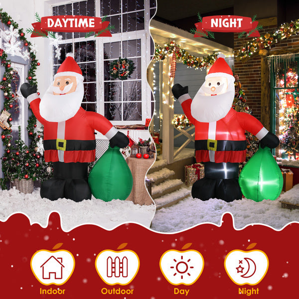 6ft Gift Santa Claus 4 LED Lights Christmas Inflatable Decoration - Patrian Supply Co.