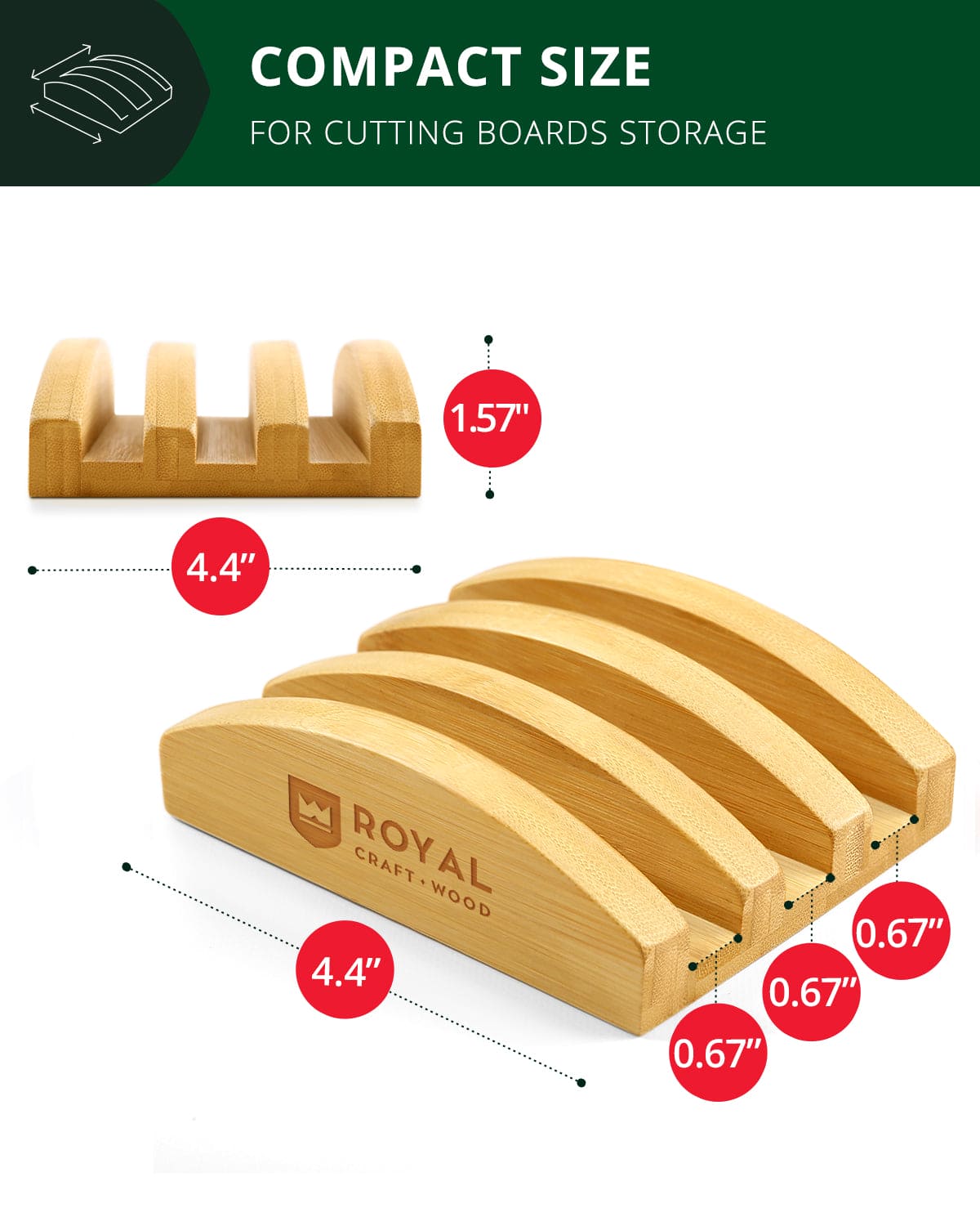Cutting Board Stand with 3 Slots, Natural - Patrian Supply Co.