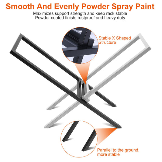 1Pc Firewood Log Rack 220LBS Steel Wood Lumber Storage