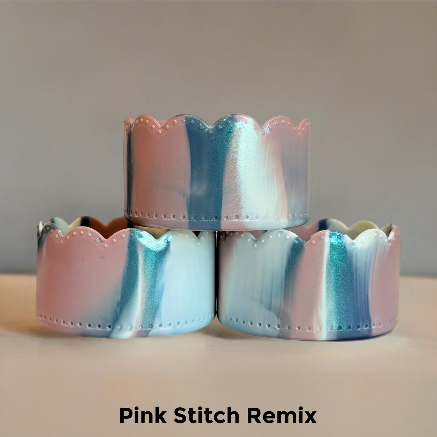 Pink Stitch Scalloped Tumbler Boot -fits 20-40oz