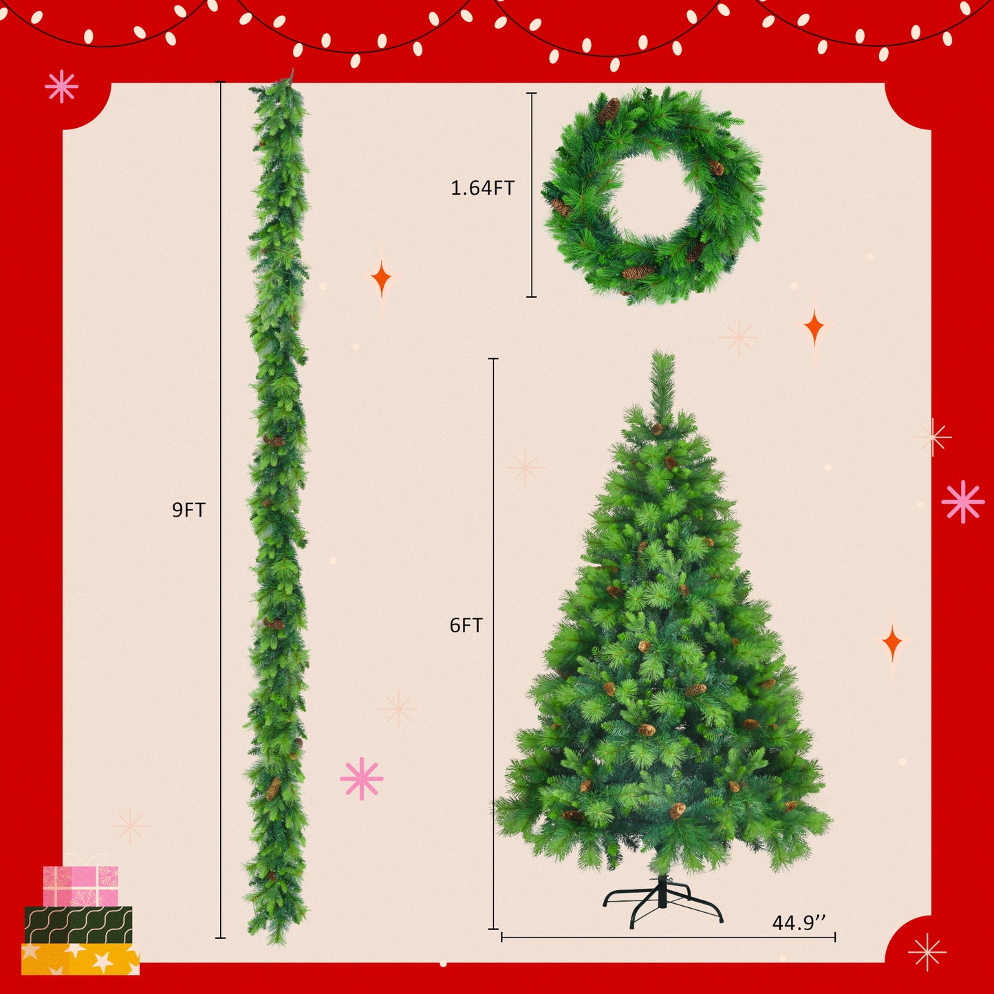 6 Feet Long Grass Green Christmas Tree - Patrian Supply Co.