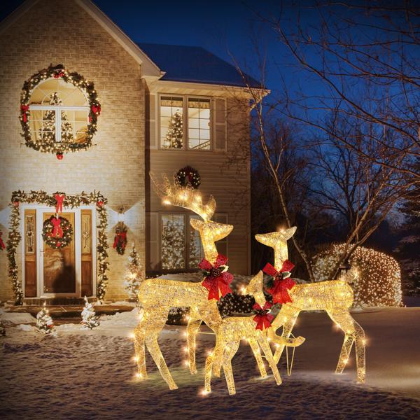 Golden Elk Family Courtyard Elk Decoration - Patrian Supply Co.
