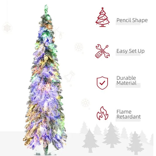 6ft Tall Prelit Pencil Artificial Christmas Tree - Patrian Supply Co.