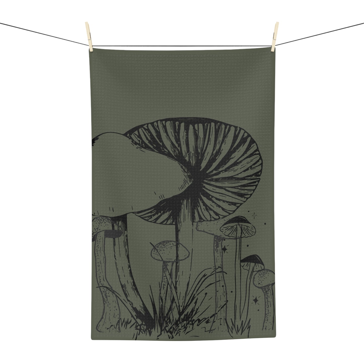 Mushroom Art Microfiber Tea Towel