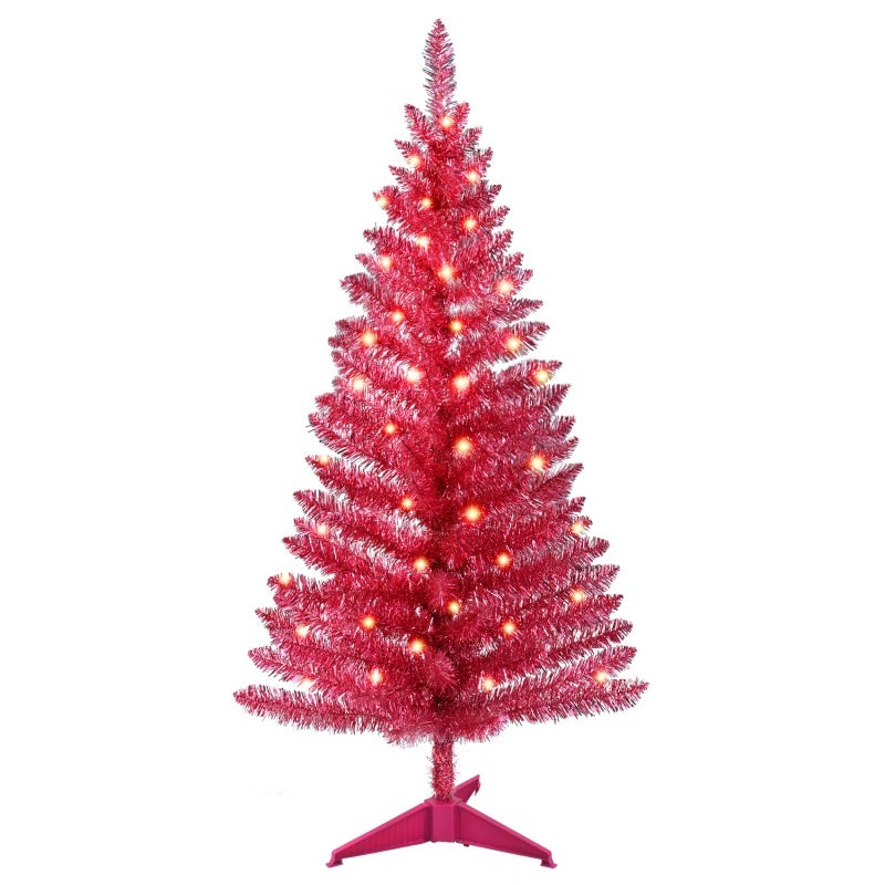 4 Ft Red Artificial Christmas Tree With 50 Lights - Patrian Supply Co.
