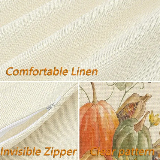 Thanksgiving Fall Throw Pillows Cushion Case 18x18in Set Of 4 - Patrian Supply Co.