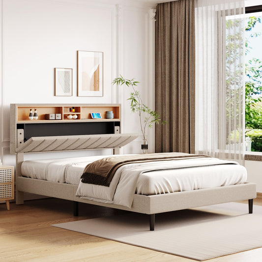 Queen Size Upholstered Platform Bed