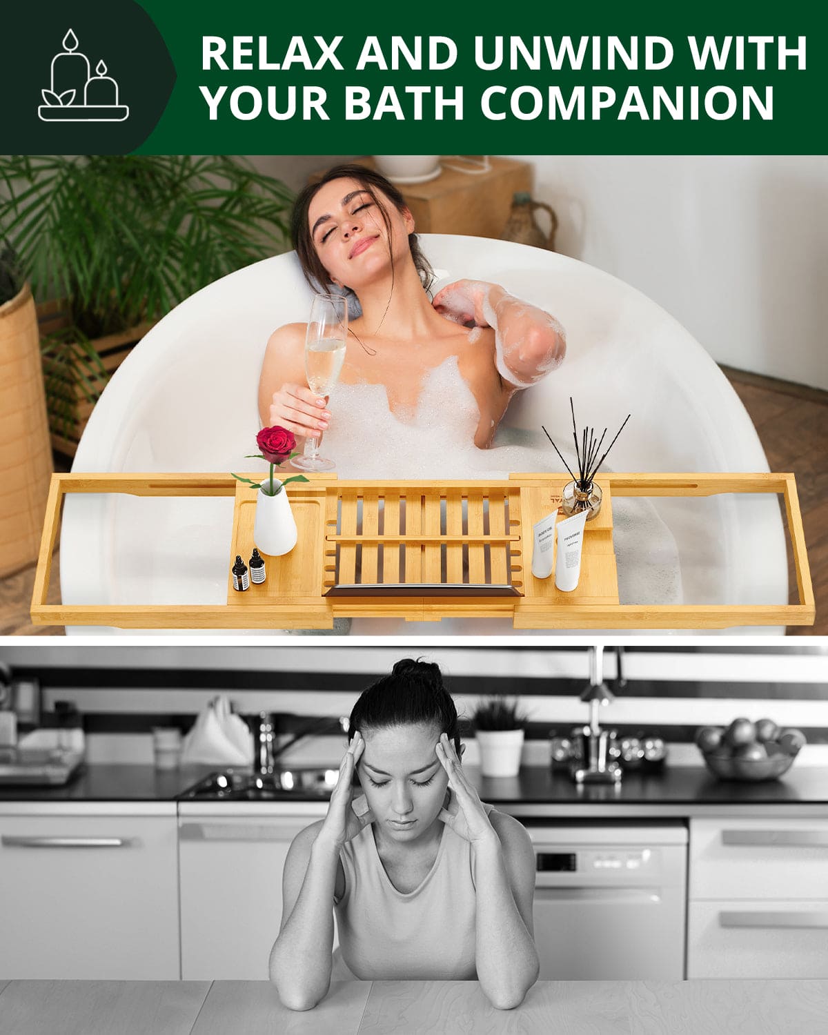 Bathtub Caddy Tray Lite, Natural - Patrian Supply Co.