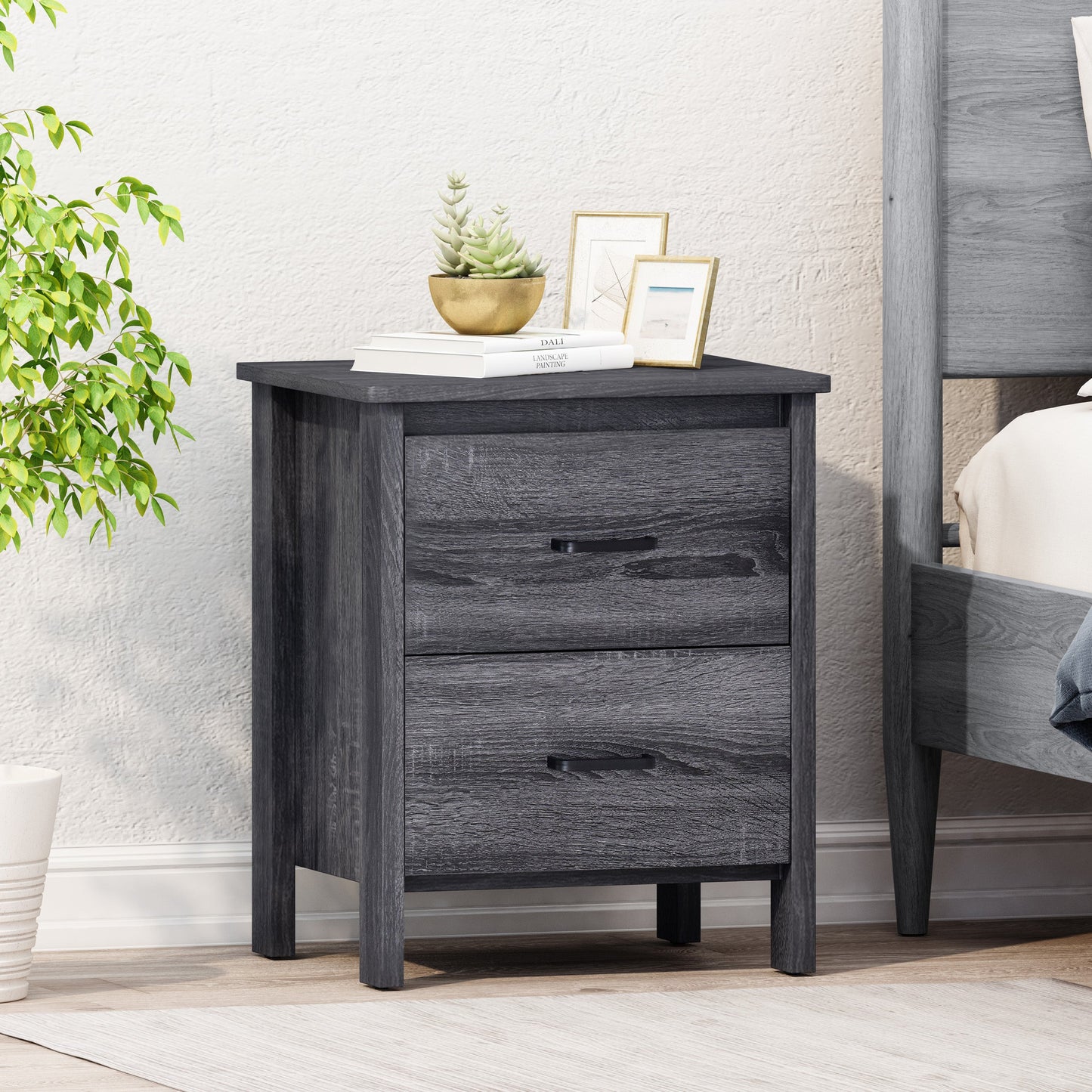Dark grey nightstand