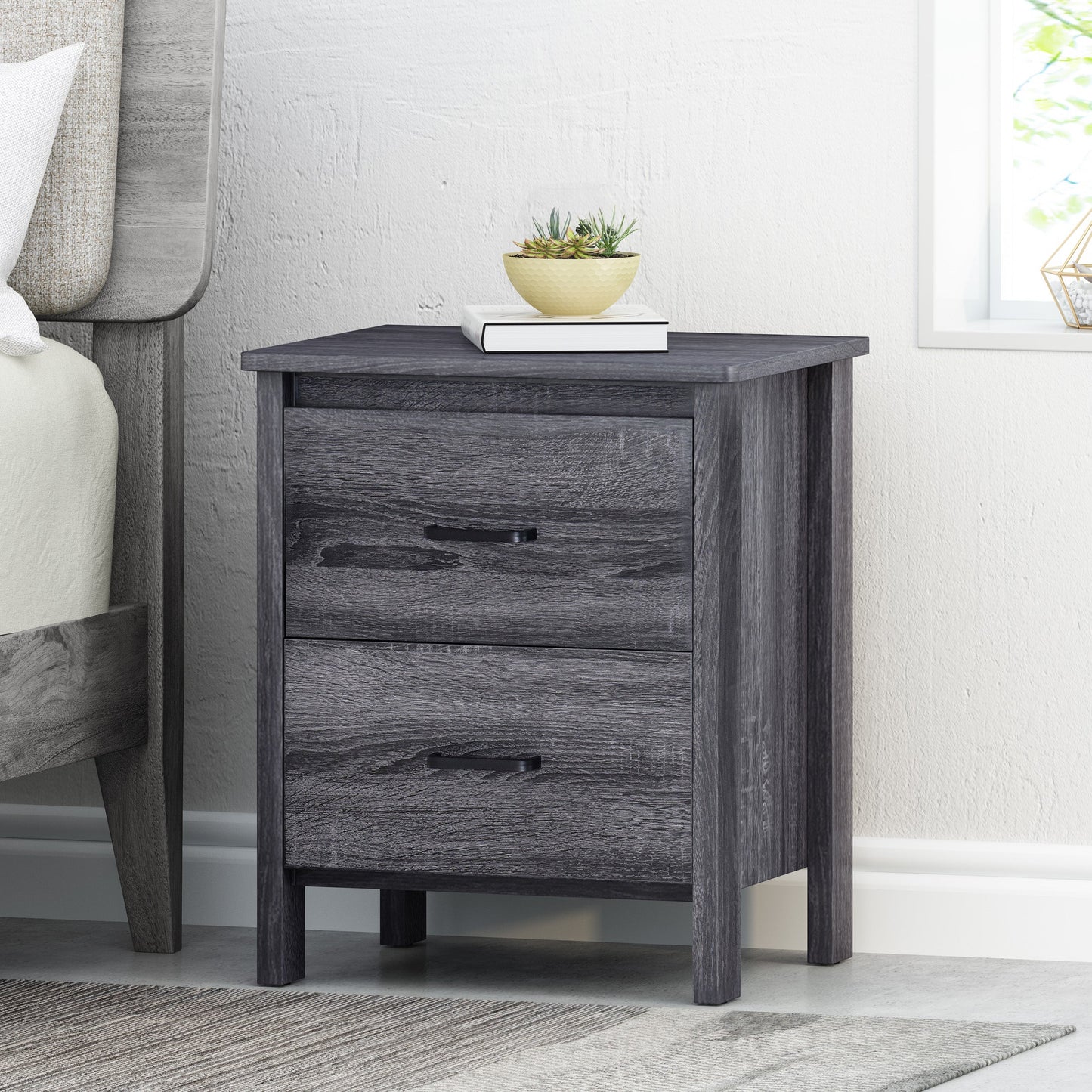 Dark grey nightstand