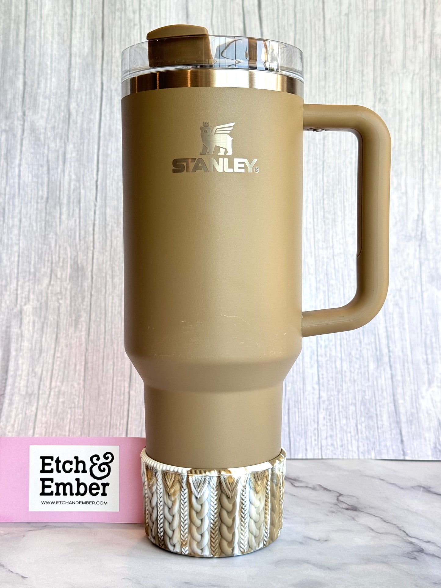 Basic Brown REMIX MACRAME Tumbler Boot -fits 20-40oz