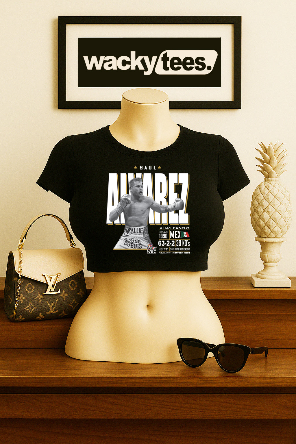 Canelo Alvarez Tale of the Tape Mexican Boxing Stats Graphic Tee Shirt