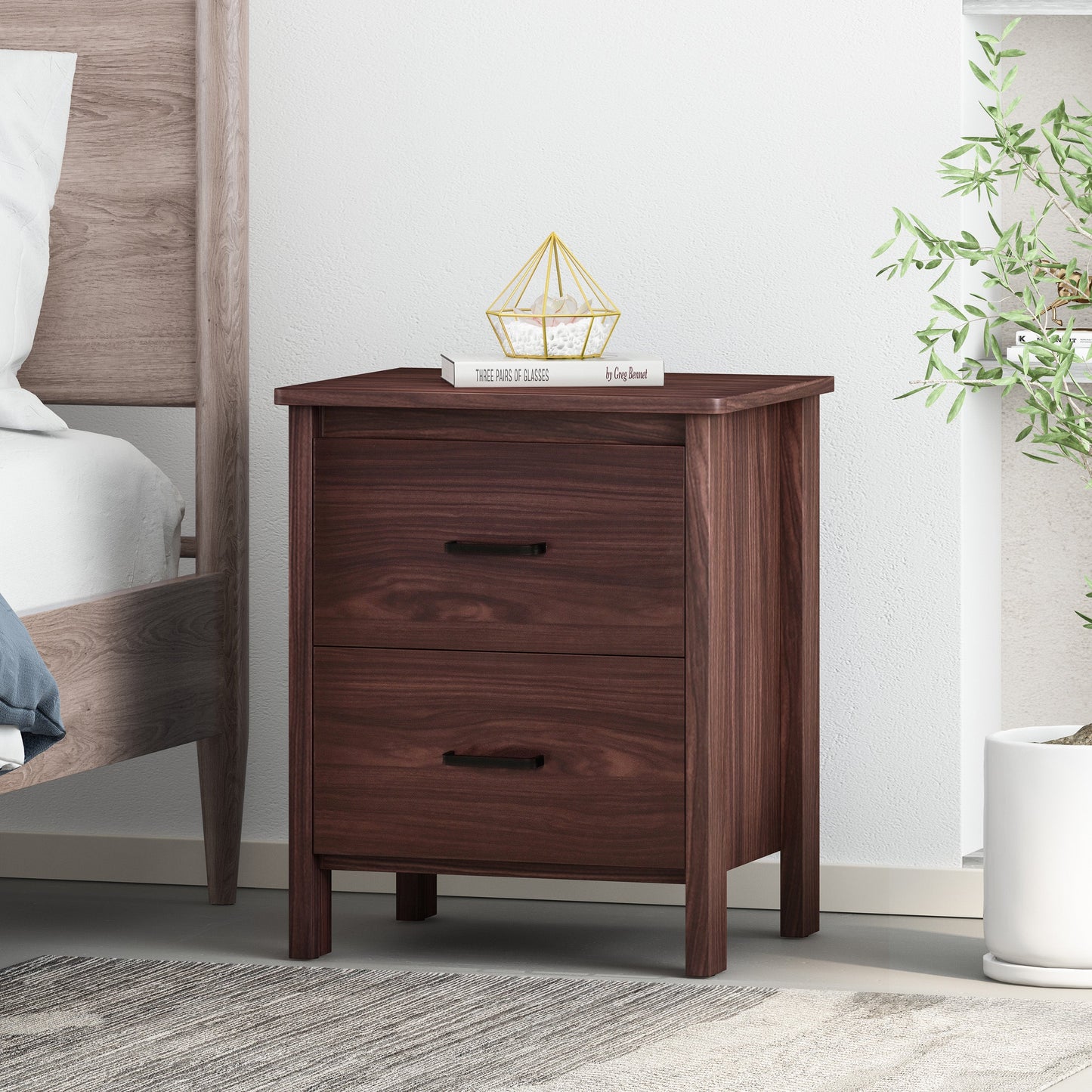Dark brown nightstand