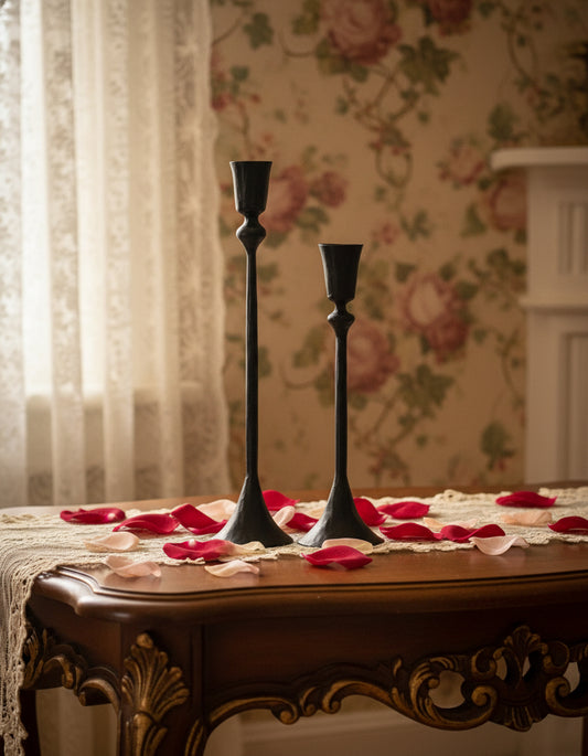 Gemini Hand-Forged Iron Candle Stands | Set of 2 - Patrian Supply Co.