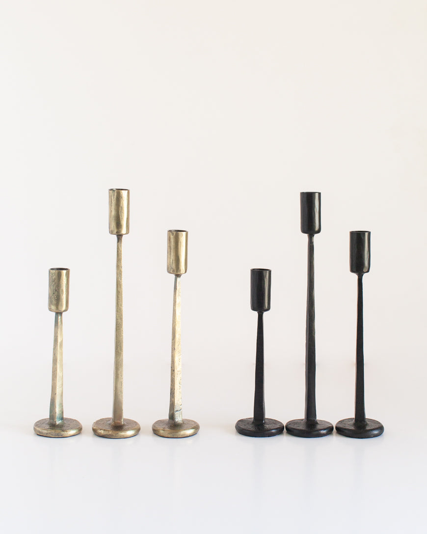 Dante Hand-Forged Iron Candle Stands | Set of 3 - Patrian Supply Co.
