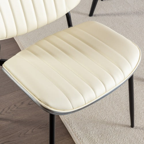 Dining Chairs Set Of 2 Mid Century Modern Retro Faux Leather Chair