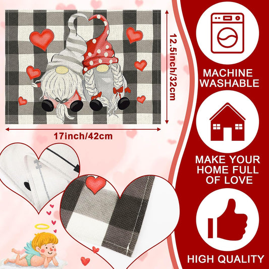 Valentines Day Placemats Set Of 4, 17x12.5 Inches