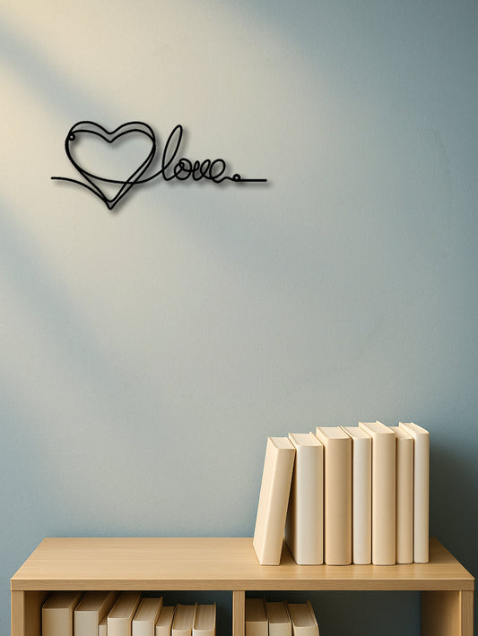 Metal Heart Love Shaped Wall Hanging Ornament Line Art Pendant Metal Wall Decor