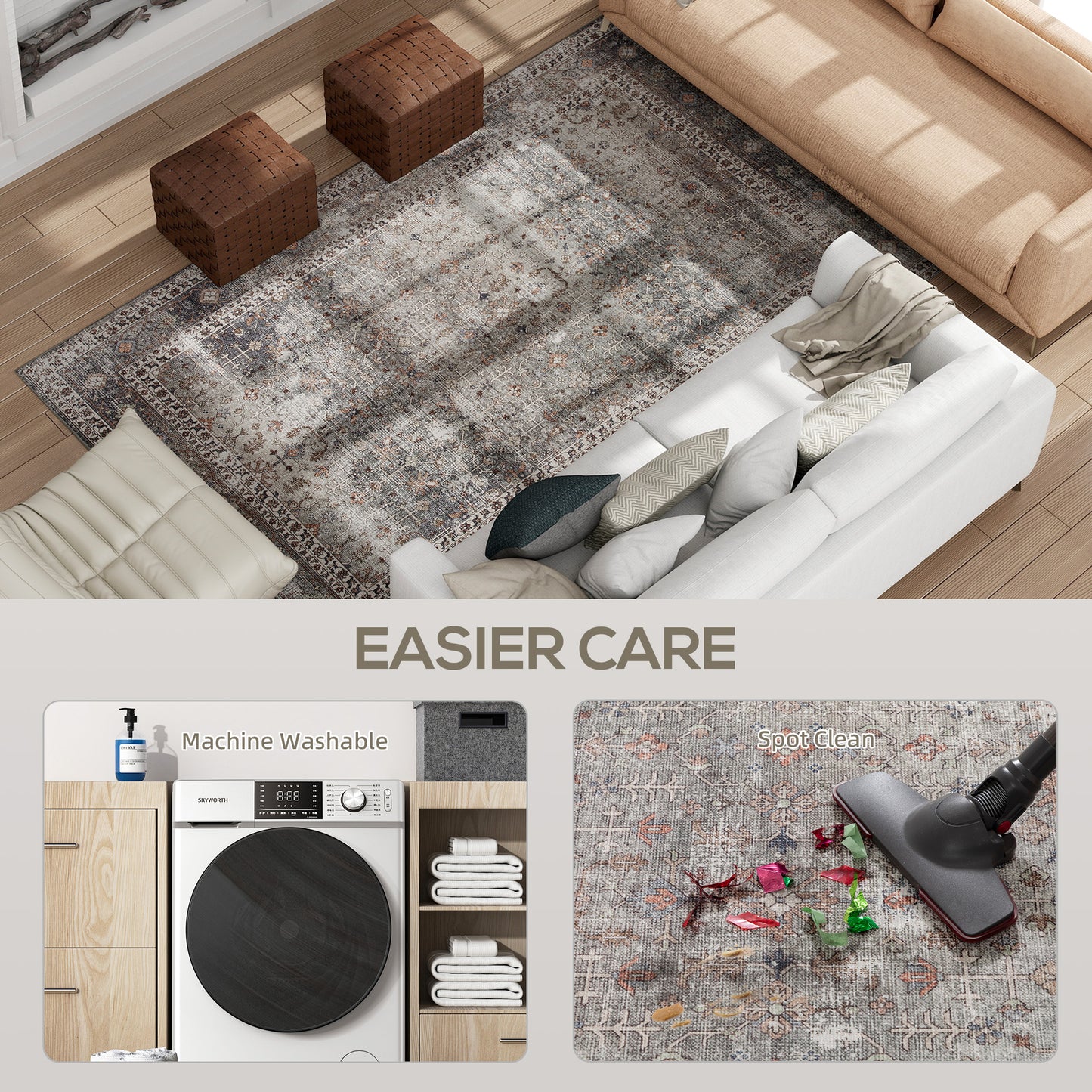 Machine Washable Area Rug 8x10