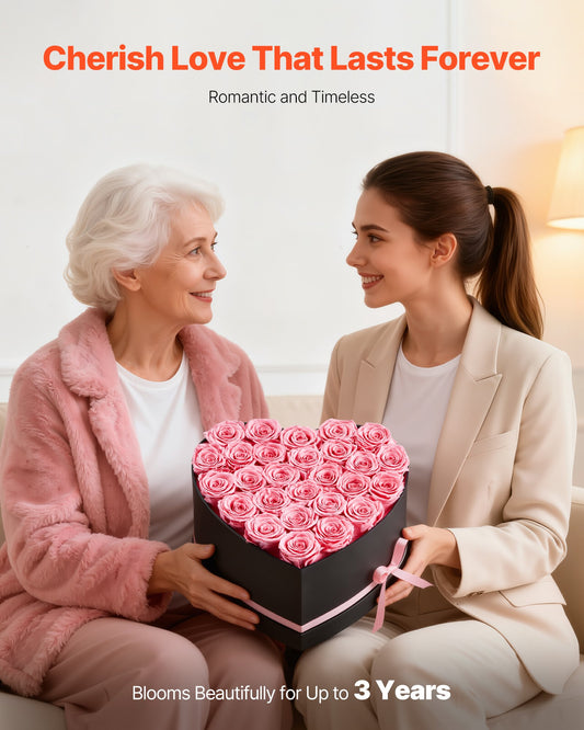 Forever Flowers, 27 Preserved Roses In A Heart Shape Box