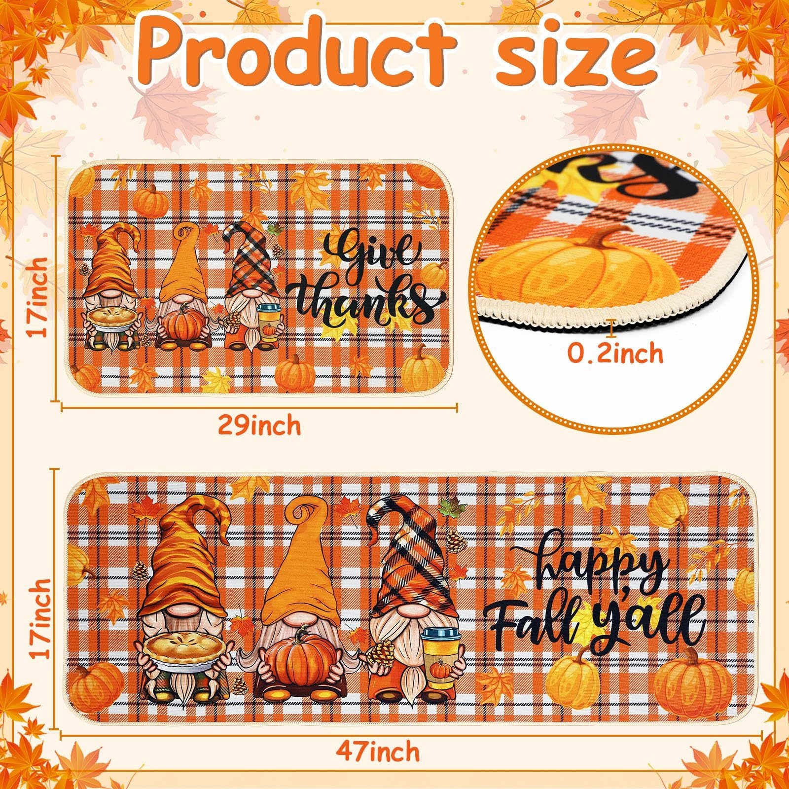 Fall Kitchen Mat Set Of 2 - Patrian Supply Co.