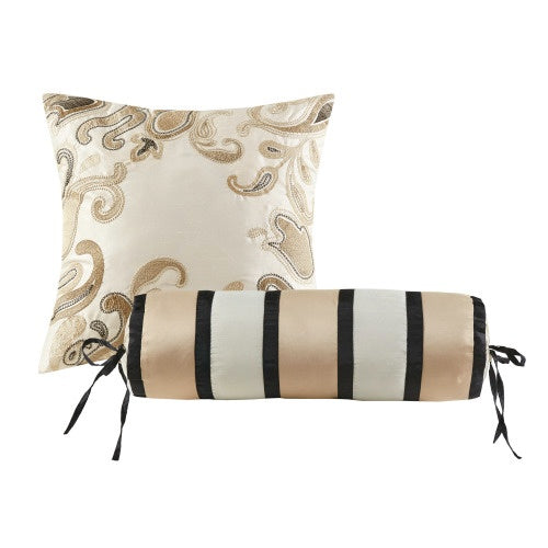 12 Piece Comforter Set With Cotton Bed Sheets Black Queen - Patrian Supply Co.