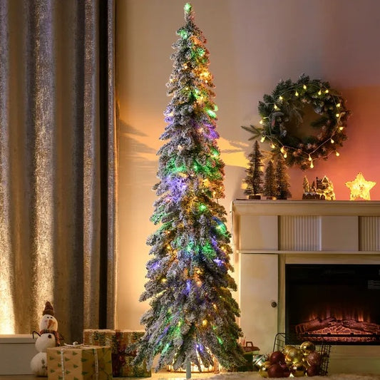 6ft Tall Prelit Pencil Artificial Christmas Tree - Patrian Supply Co.