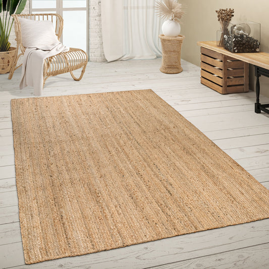 Jute Rug Kaia Hand-Woven with Natural Fibers in Wooden Brown - Patrian Supply Co.