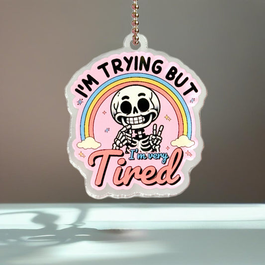 Trying but Tired Charm - Tumbler Handle Charm