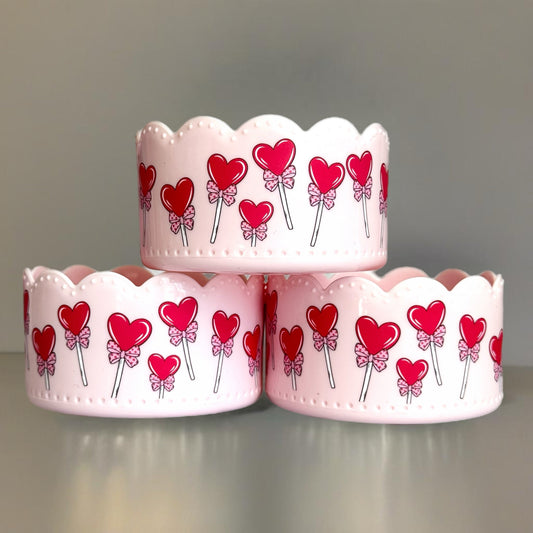 Heart Lollipop Scallop Tumbler Boot -fits 20-40oz
