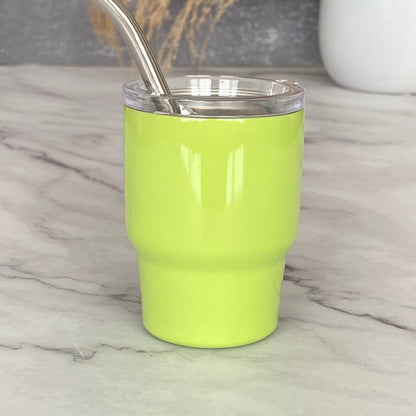 New! Mini Stainless Steel Tumbler with Straw