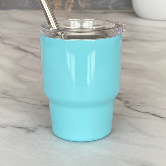 New! Mini Stainless Steel Tumbler with Straw