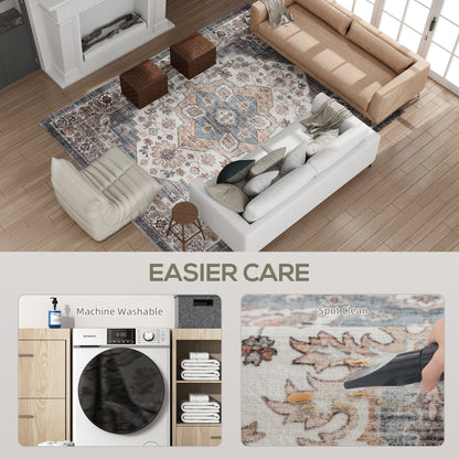 8x10 Area Rug, Vintage Machine Washable Rug