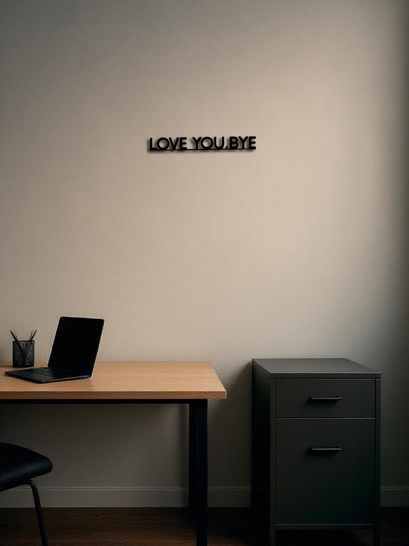 LOVE YOU BYE'Metal Sign Geometric Wall Art Create Festive Vibe Hanging Ornament