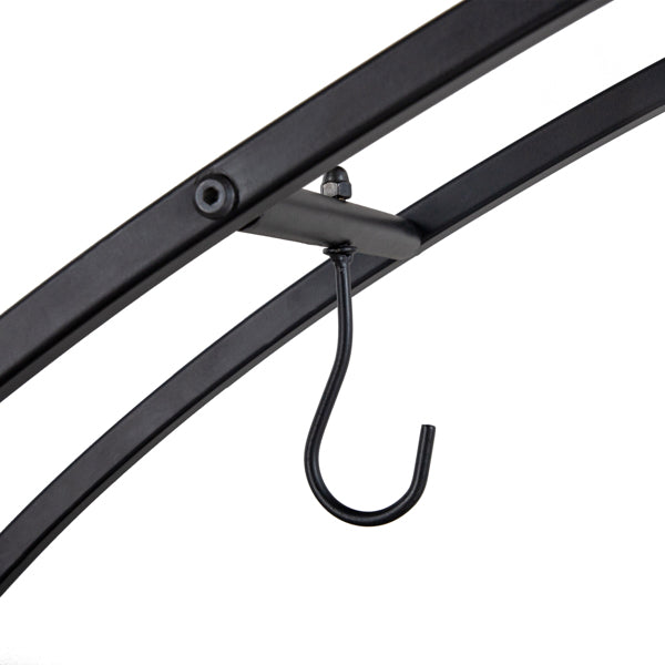 2pcs, 5-layer Semi-circular Iron Wood Black Iron Flower Rack