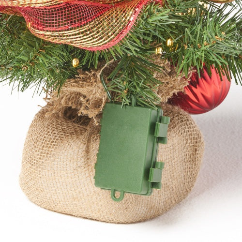 Gold Decorated Linen Tree With 50 Warm White LED Lights - Battery Operated - Patrian Supply Co.