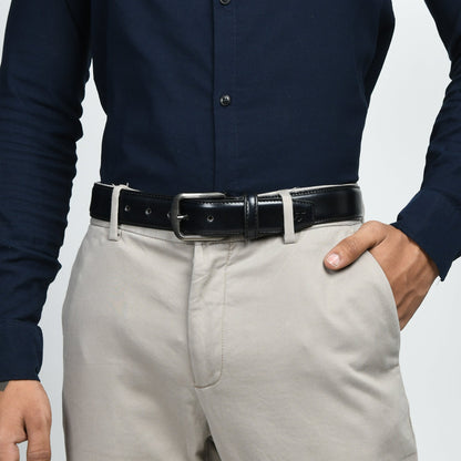 Eclipse Black Leather Belt