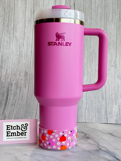 Floral Pink Pumpkins Tumbler Boot -fits 20-40oz New!