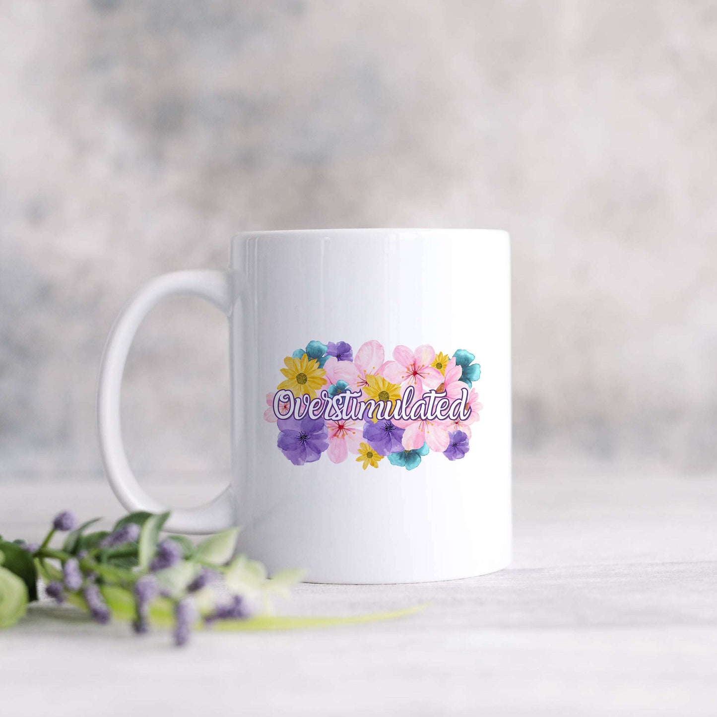 Overstimulated Flowery Language Mug