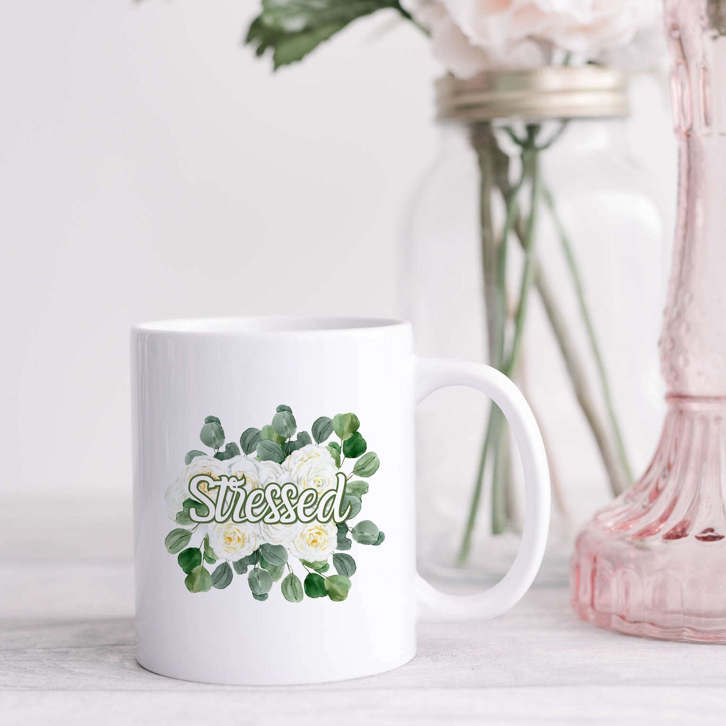 Stressed Flowery Language Mug