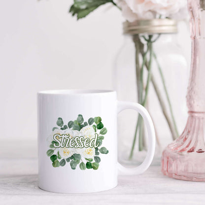 Stressed Flowery Language Mug