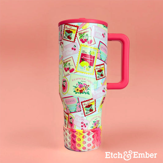 Strawberry Lemonade Waffle Tumbler Boot -Fall fits 20-40oz