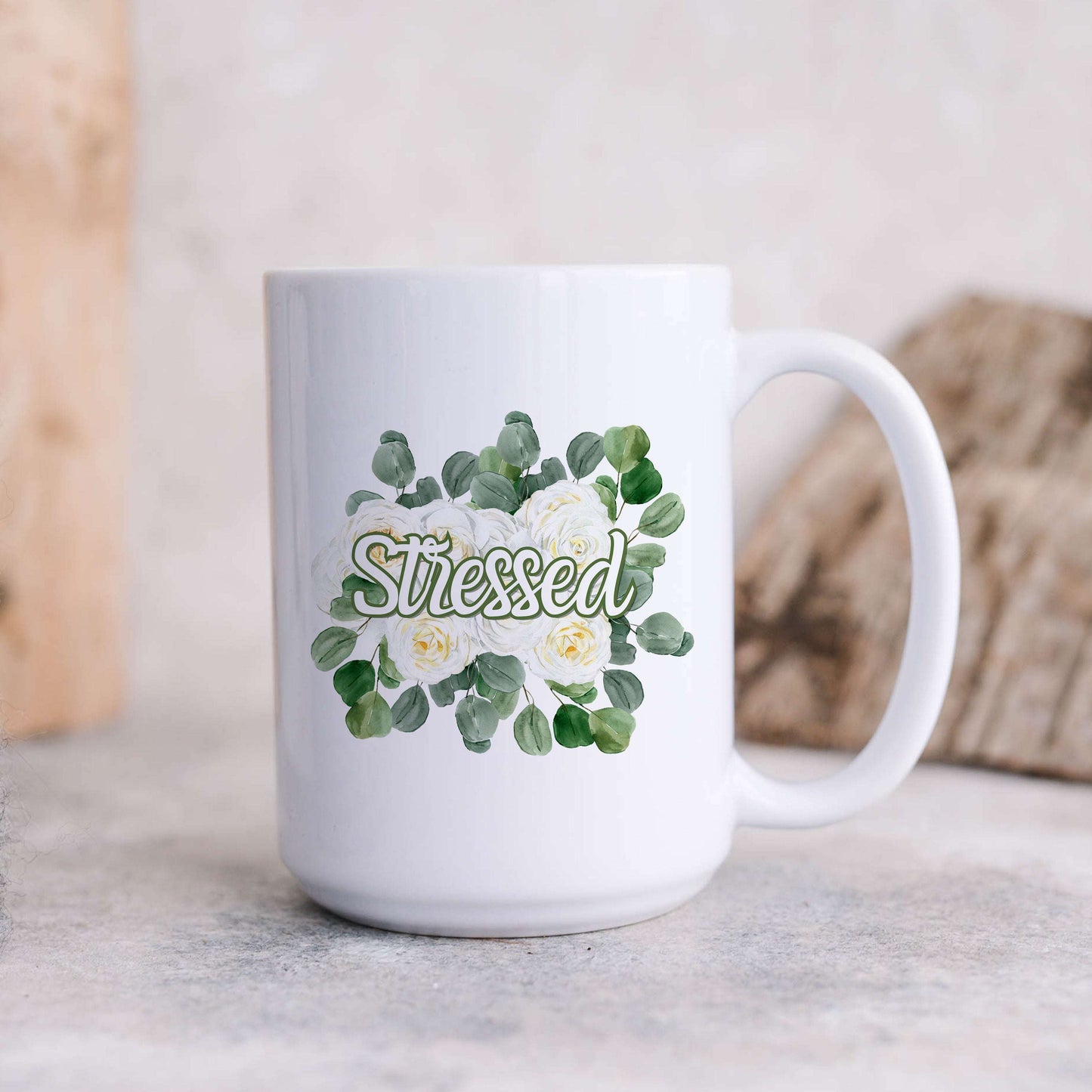 Stressed Flowery Language Mug