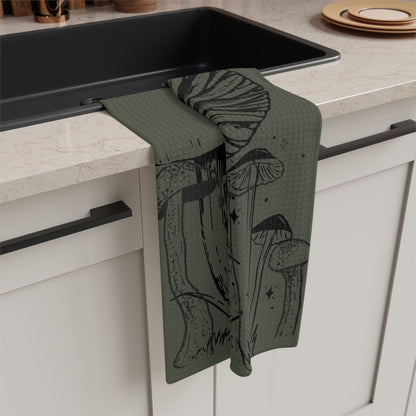 Mushroom Art Microfiber Tea Towel